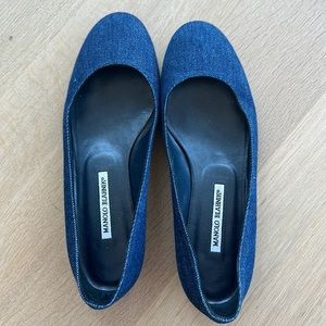 Manolo Blahnik Denim Flats